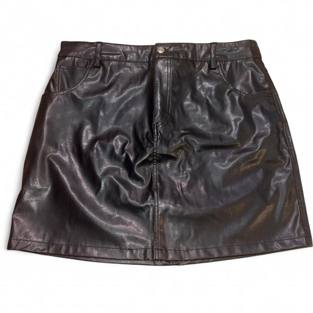 Vintage y2k G+G Rave Faux Leather Mini Skirt NWT